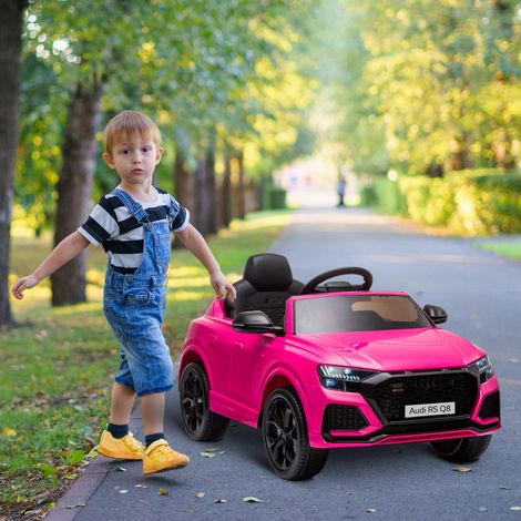HOMCOM Coche Eléctrico Infantil +3 Años Licencia Audi RS Q8 con Batería 6V 2 Motores Mando a Distancia Música Bocina y Luces Velocidad Máx. 3km/h 101x62x51 cm Rosa (1/5)