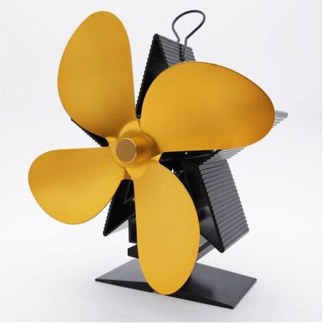 Ventilateur Poele à Bois 4 Pales Avec Thermomètre - Ventilateur Cheminée Alimenté à la Chaleur Ventilateur Silencieux avec Protection Contre le Surchauffe pour Poêle à Bois Cheminée Gaz Bûche Poêle à (1/5)