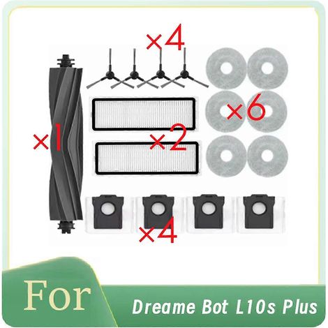 Filtre pour aspirateur brosse pour aspirateur Filtre de brosse pour aspirateur filtre de Bot L10s Plus Robot Aspirateur Roller Side Brosse HEPA Filtre Serpillière Sac à poussière Long Lasting Spare Ac (1/5)