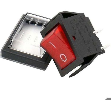 Interrupteur À Bascule - DPST 4 Bornes - Lumière Rouge - Étanche - 16 A 250 VAC - Pour Applications Industrielles Et Domestiques - 1 Pièce (1/4)