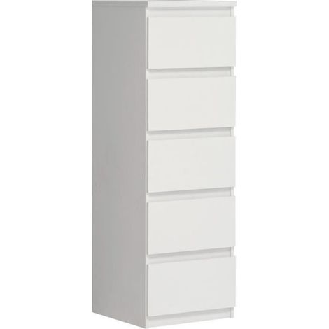 Cassettiera Morgan 5 cassetti bianco opaco – 42x42.2x128H (1/5)