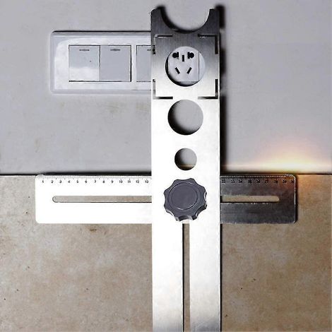 Règle multifonctionnelle en acier inoxydable pour percer les trous dans les carreaux de céramique, réglable à 360 degrés. (1/2)
