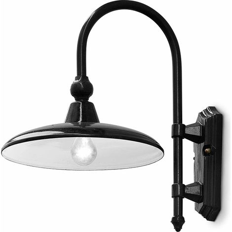 Applique Da Esterno Classica Campobasso Metallo E Ceramica Nero 1 Luce E27 (1/5)
