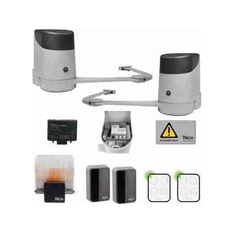 Nice HYKEBDKCE - Kit bidirezionale per l'automazione di cancelli a battente con ante fino a 3,5 m, 24 Vdc, a braccio articolato, montaggio esterno