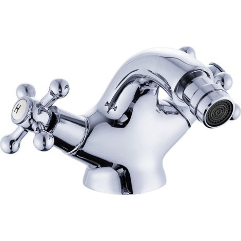 Robinet pour vasque laiton chromé 2 poignées pour lavabo (1/3)