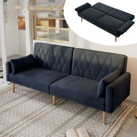 Sofá cama 2 plazas reclinable terciopelo OKMYHOME (1/5)