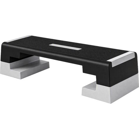 Stepper à hauteur réglable avec marches amovibles et base antidérapante, en ABS, 97 x 36 x 15/20/25 cm, gris (1/5)