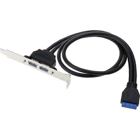 Câble de déflecteur 5 Gbit/s 20 broches vers double USB 3.0 pour carte mère PC, compatible avec les panneaux à vis.
