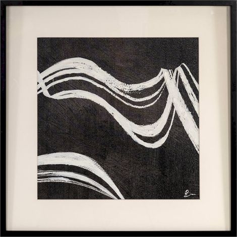 Tableau mural abstrait noir et blanc style moderne - Noir profond et blanc contrasté (1/4)