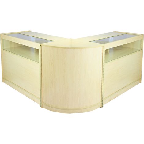 Monster Shop - 3 Mostradores Mesas de Recepción Mueble Oficina Mostradores Peluqueria Comercial Expositor Acabado en Arce 120cm (Anchura) x 60cm (Profundidad) x 90cm (Altura)