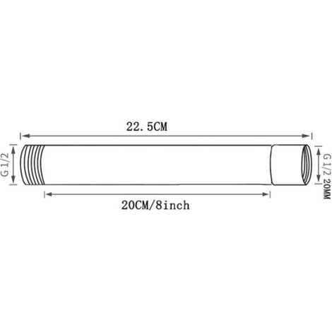Tube d'extension de douche de salle de bains, rallonge de tête de Tube de bras de tuyau avec sac Non tissé, boîte en papier (1/4)