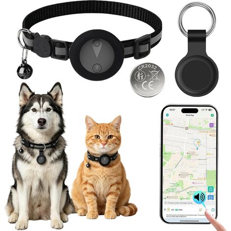GPS-Katzenortung, 7-Tage-GPS-Hundehalsband, kompatibel mit iOS und Android, GP S Hundeortung in Echtzeit, GP S Tracker Haustierortung, wasserdicht IP67 – Schwarz (1/5)