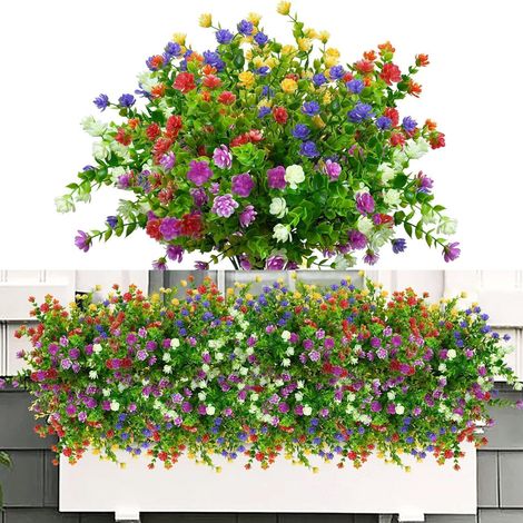 6er Set Künstliche Blumen Balkonpflanzen UV-beständig Outdoor Wetterfest (1/5)