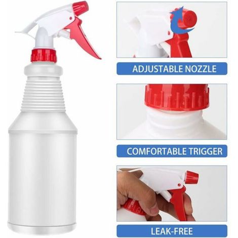 Vaporisateur Bouteilles Pulvérisateur Vide 3Pcs 600ML Flacon Pulvérisateur en Plastique Rechargeable avec Pulvérisation et Jet (1/3)