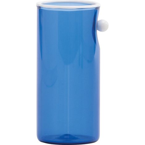 Zafferano Set 4 Tumbler Alti Oyster Blu in Vetro Borosilicato Soffiato a Mano con Perla in Vetro Opaco Bianco per Cocktail e Bevande Eleganti