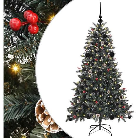 Sapin de Noël artificiel vert, 150 cm, en PVC, plastique et acier. (1/5)