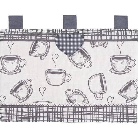 Copriforno Morbido Shabby Chic Cuori Passanti Tessuto Chiusura Velcro Copri Forno Cucina - B