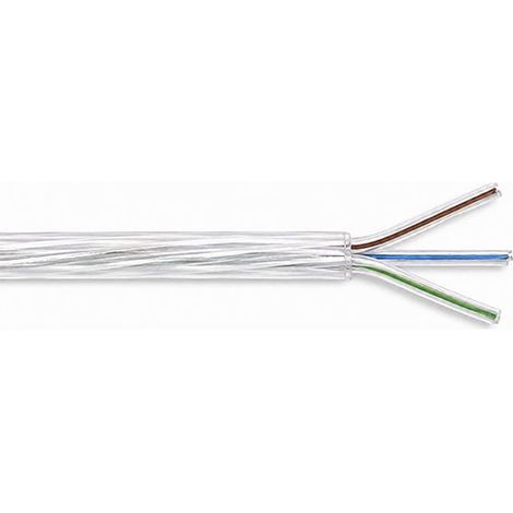 Cavo FR5F 3x0,75 trasparente con conduttori FEP con polarità interne verde, blu, marrone