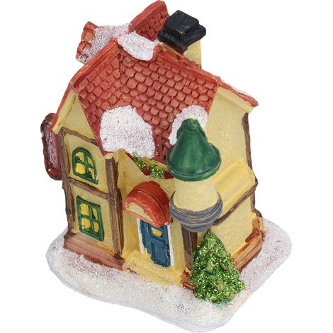 Maison de Noël en résine, scène de village de Noël, maisons avec lumière LED chaude, fonctionne sur piles (1/5)