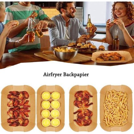 Papier Cuisson Air Fryer pour Philips Airfryer Série 3000, Papier Cuisson pour Philips Dual Basket Airfryer 9 Litres (60pcs+60pcs) (1/5)