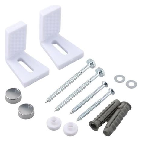 Kit Fixation WC au Sol,Vis Fixation WC, Fixation sur Pied Toilet, Kit de Fixation Cuvette WC y Compris Bouchon d'Extension, Support de Montage pour Fixation/Pièces de Rechange (1/5)
