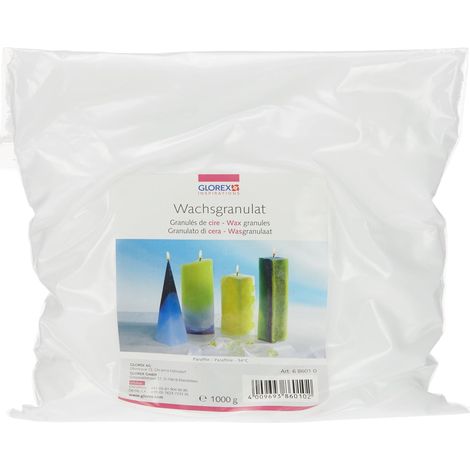 GLOREX 6 8601 0 - Granuli di Cera in Forma di pastiglia, 1000 g, Cera per Candele a Base di paraffina, per la Fabbricazione di Candele, pronta all'Uso (1/2)