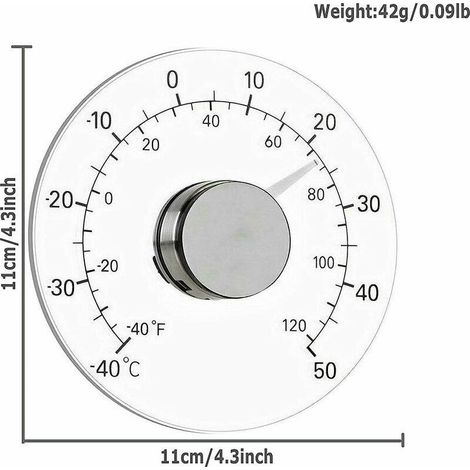 Thermomètre de fenêtre intérieur et extérieur, pas de pi nécessaire, cadran transparent, thermomètre météo (1/4)