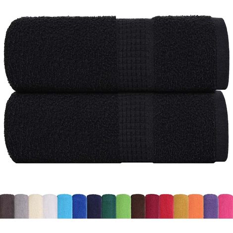 Serviettes de toilette FROGN 2 pièces Noir 30x30 cm 360 g/m² (1/5)