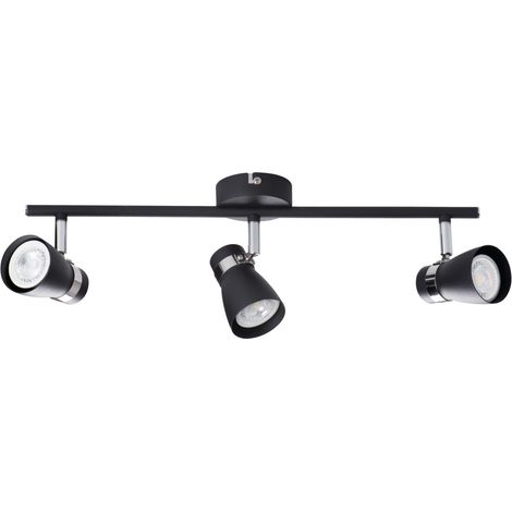 lampada faretto parete soffitto enali orientabile nero 3 luci GU10 (1/5)
