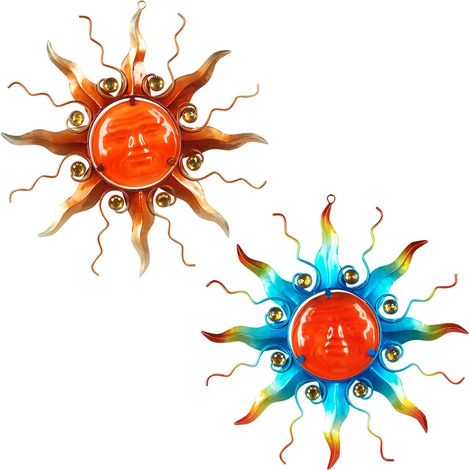 Signes Grimalt Appliquer un mur d'ornement en métal Sun Wall Advent 2 Orange Metal s'applique 1x37x37cm 17757