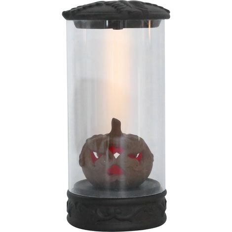 Brûleur d'encens délicat avec lumière LED colorée - Artisanat fait main pour décoration de bureau, maison ou salle de yoga - Style citrouille