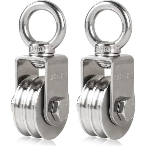 2 × Poulie de Levage Acier Inox 304, Poulie Corde 8 mm (1/5)