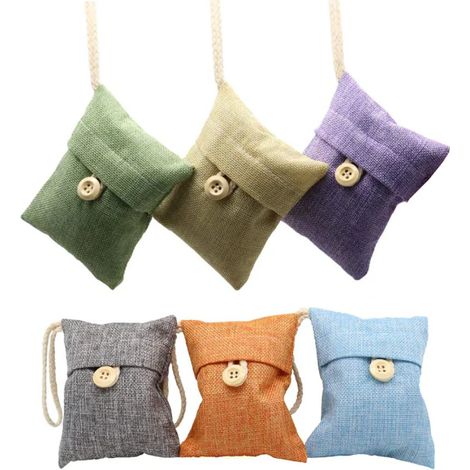 Purificador de aire, paquete de 6 bolsas purificadoras de aire de carbón de bambú para autos nuevos: absorben olores y deshumidifican. (1/2)
