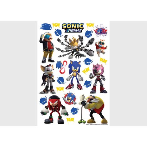 Stickers Sonic Prime 7 personnages 18 motifs - 42,5x65 cm (1/5)