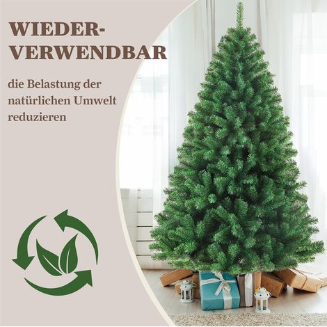 180 cm künstlicher Weihnachtsbaum aus PVC mit Metallständer, 900 Spitzen, faltbare, einfach zu montierende Bäume, Party-Dekoration für drinnen und draußen (1/5)