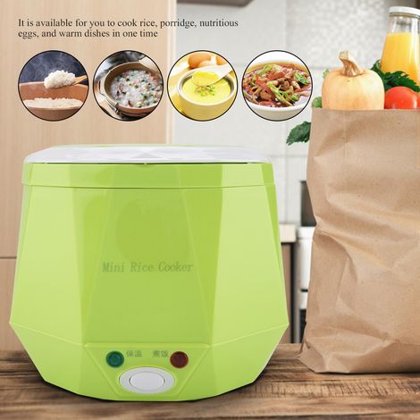 Cuiseur à riz/cuiseur vapeur électrique portable multifonctionnel 12 V 100 W 1,3 L pour voiture (vert) (1/5)