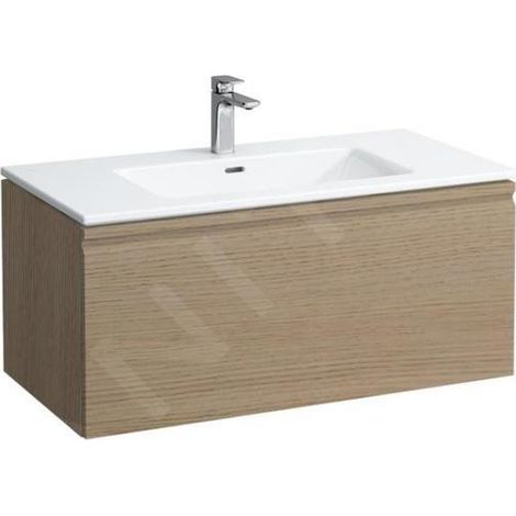 Laufen Pro S - Meuble avec lavabo, 1000x500 mm, 1 tiroirs, chêne clair H8609654791041 (1/2)