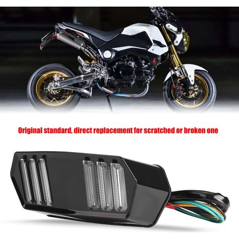 LED-Rücklicht mit Blinkfunktion für MSX125 YG-125 Motorrad, integriertes Brems- und Blinklicht, rote Optik, universelle Montage, IP67 wasserdicht, komplettes 12V-Set. (1/5)