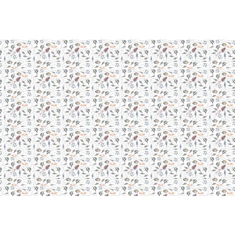 Papier peint panoramique idéal pour salle de bain | Tapisserie panoramique poisson multicolore | Papier peint panoramique sur fond blanc - 267 x 400 cm (4 pièces) (1/2)
