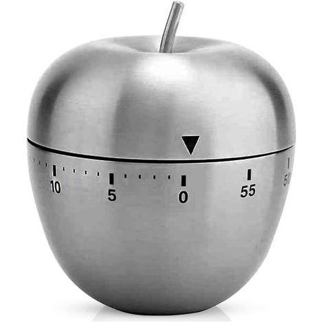 Horloge de Cuisine Mecanique Minuterie Cuisine Compte à Rebours 60 Minutes Forme de Minuterie de Cuisine Multifonction en Acier Inoxydable (1/5)