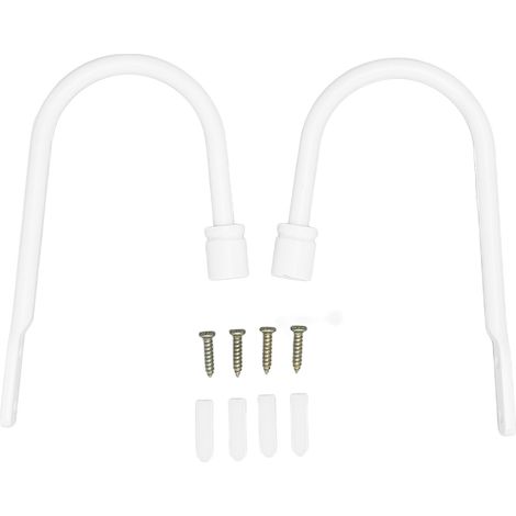 2 Pièces Attaches Rideau en Acier Carbone Forme U, Revêtement Poudre Haute Dureté pour Maison Bureau Hôtel (1/5)