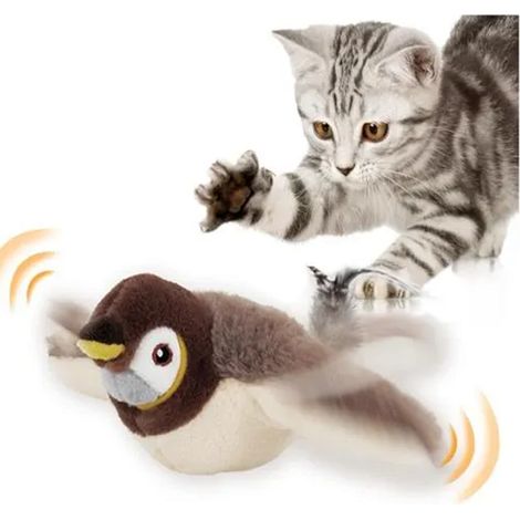 Jouet interactif - Oiseau volant - Sons réalistes - Charge USB - Peluche douce (1/5)