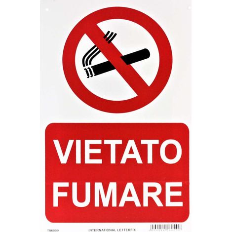 Cartello Vietato Fumare Letterfix 20x30 cm PVC