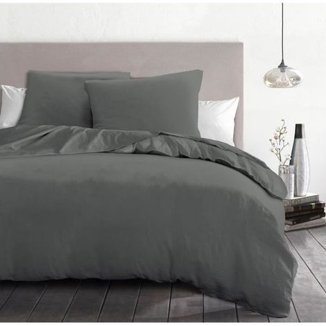 home-linge-passion Copripiumino in microfibra grigio antracite 240x260 cm (1/3)