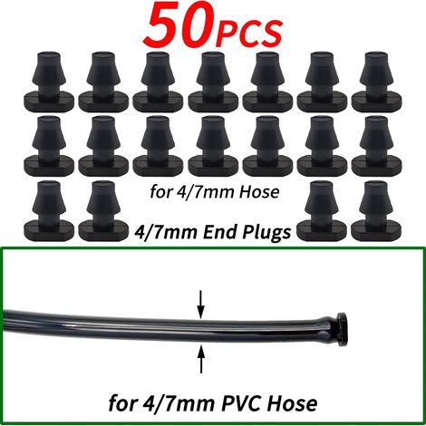 (J-50PCS-1/4'') Raccord cannelé 1/4'' pour tuyau d'arrosage 4/7 mm, micro-débit, arrosage goutte à goutte, connecteurs droits (1/5)