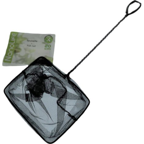 Epuisette filet noir, maille moyenne, 20 cm x 16 x 53 cm aquarium - animallparadise (1/4)