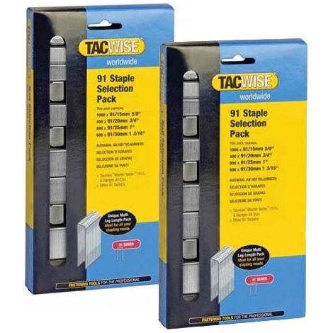 Tacwise x2 91 Staple Selection Pack Compatible with Tacwise 191 / Due 35 0204