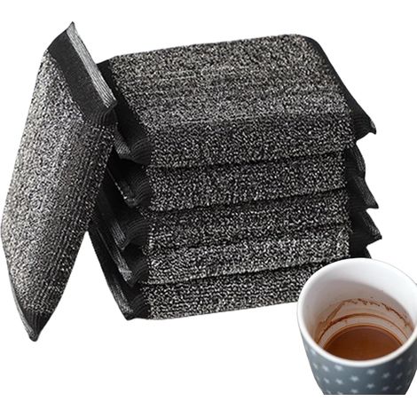 (6 Pièces) en Acier Inoxydable  Éponges À Récurer Double F  Tissu Métallique Réutilisable  Vaisselle Lavable pour Un Nettoyage en Profondeur De La (1/5)