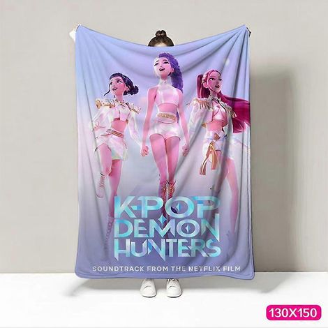 K-Pop-Dämonenjäger-Decke, weich und warm, ideal zur Dekoration eines Kinderzimmers. Perfektes Geschenk für Mädchen und jugendliche K-Pop-Fans. (1/5)