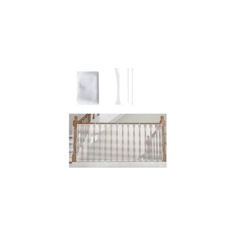 Filet de Sécurité Bébé et Chat pour Balcon Escalier, 300x79 cm, Maille Robuste Réglable, Barrière de Protection Blanche (1/5)